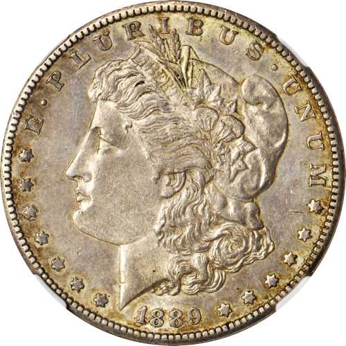 1889-CC Morgan Silver Dollar. AU-58 (NGC).