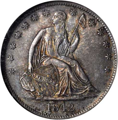 1842-O Liberty Seated Half Dollar. WB-8. Rarity-3. Medium Date. MS-62 (NGC).