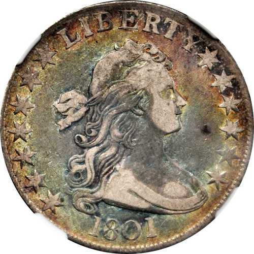 1801 Draped Bust Half Dollar. O-102, T-1. Rarity-4+. VF-30 (NGC).