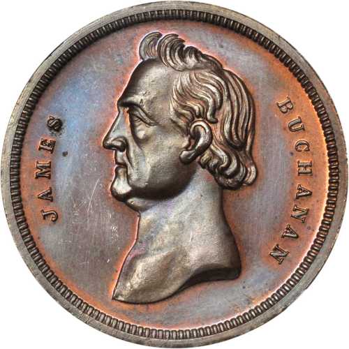 1856 James Buchanan. DeWitt-JB 1856-8. Copper. 31 mm. MS-62 BN (NGC).