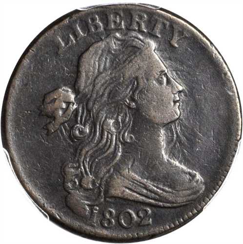 1802 Draped Bust Cent. S-227. Rarity-3-. VF-30 (PCGS).