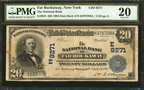 Far Rockaway, New York. $20 1902 Date Back. Fr. 644. The NB. Charter #9271. PMG Very Fine 20.