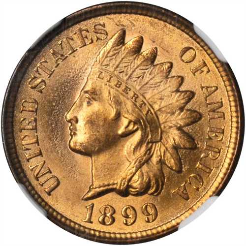 1899 Indian Cent. MS-65 RD (NGC).