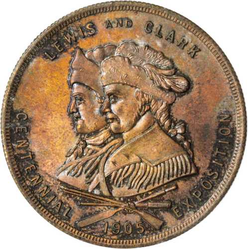 1905 Lewis and Clark Centennial Exposition. U.S. Government Building Dollar. Bronze. 38 mm. HK-332. 