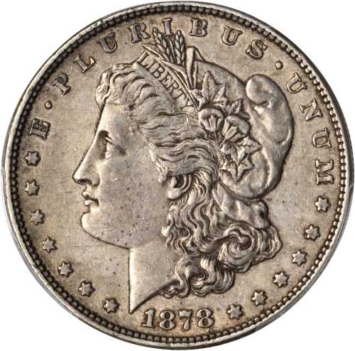 1878 Morgan Silver Dollar. 8 Tailfeathers. VAM-9. Top 100 Variety. First Die Pair. EF-45 (PCGS).
