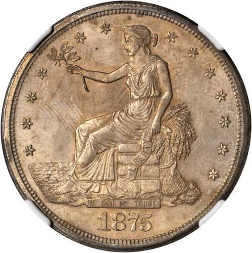 1875-S/CC Trade Dollar. FS-501. Unc Details--Stained (NGC).