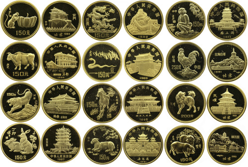 1981-1992年生肖纪念金币全套12枚 完未流通