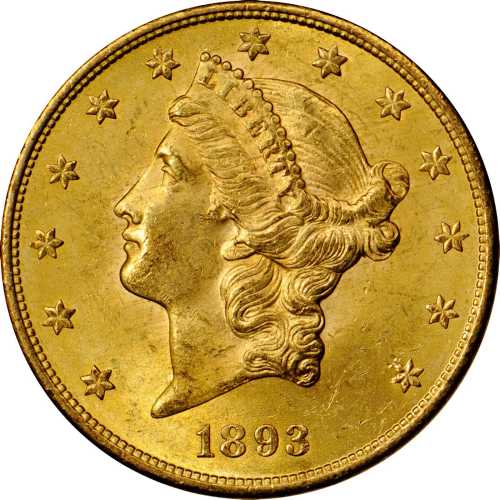 1893-S Liberty Head Double Eagle. MS-63 (PCGS).