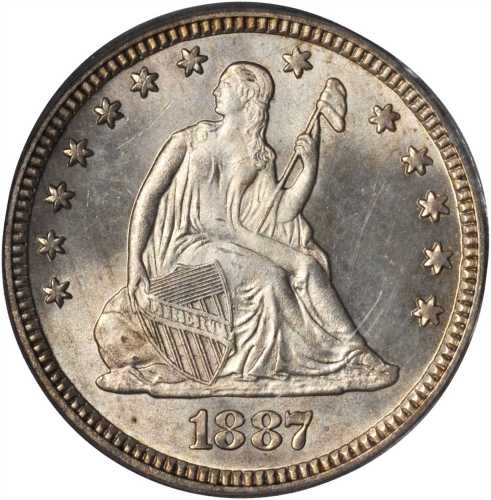 1887 Liberty Seated Quarter. Briggs 1-A. MS-65 (PCGS). CAC.