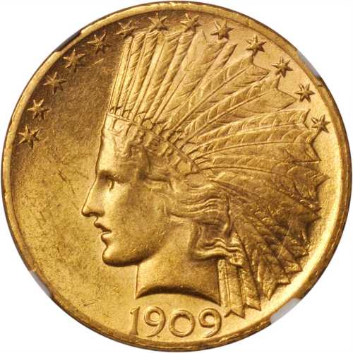 1909 Indian Eagle. MS-62 (NGC).