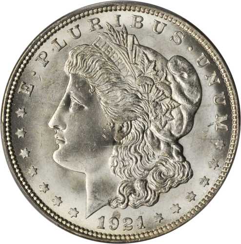 1921 Morgan Silver Dollar. MS-66+ (PCGS). CAC.