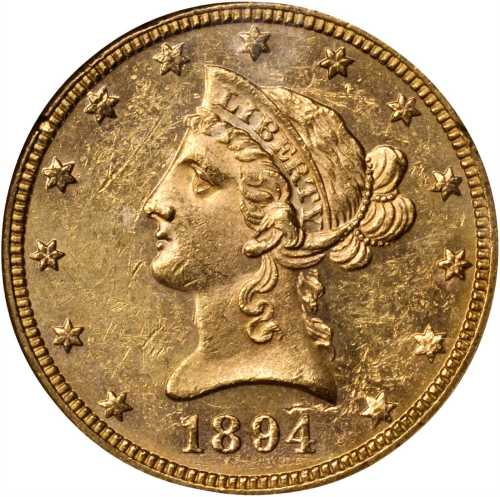 1894 Liberty Head Eagle. MS-62 PL (NGC).