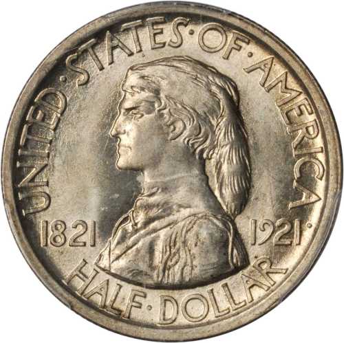 1921 Missouri Centennial. Plain. MS-65 (PCGS).