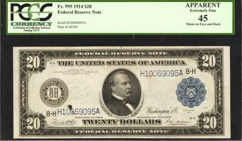 Lot of (4) 1914 $20 Federal Reserve Notes. Graded.