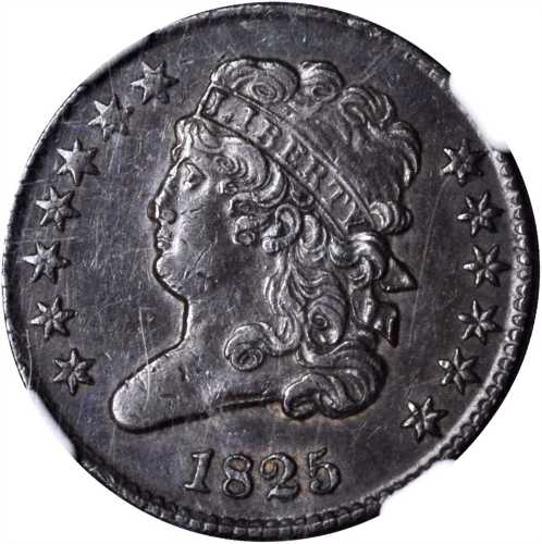 1825 Classic Head Half Cent. C-2. Rarity-1. AU-53 BN (NGC).