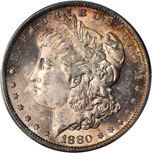 1880-S Morgan Silver Dollar. MS-64 (PCGS).