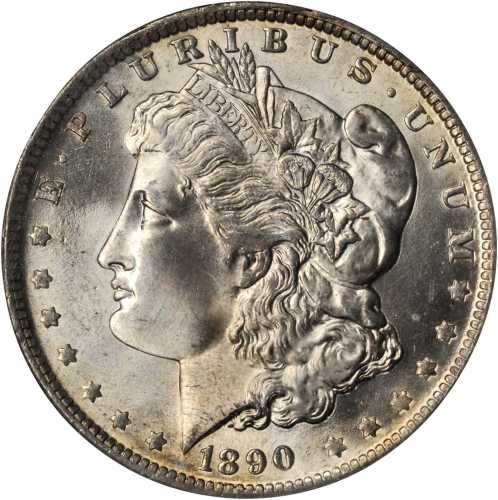 1890-O Morgan Silver Dollar. MS-65 (NGC).