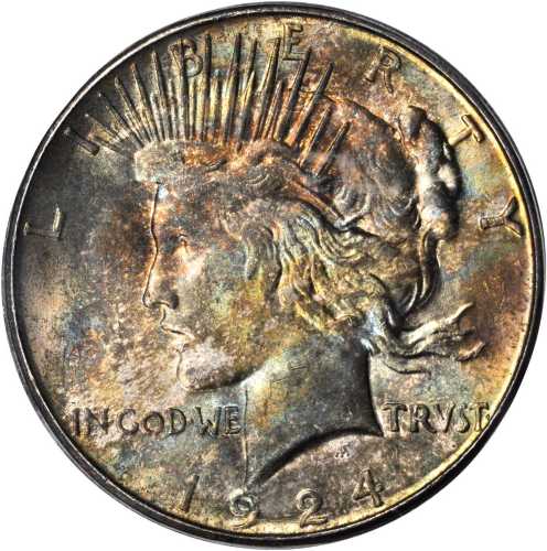 1924-S Peace Silver Dollar. MS-64 (PCGS).