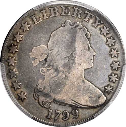 1799 Draped Bust Silver Dollar. BB-167, B-14. Rarity-3. VG Details--Environmental Damage (PCGS).