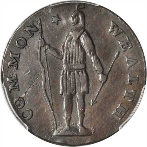 1788 Massachusetts Cent. Ryder 4-G, W-6230. Rarity-4+. Period after MASSACHUSETTS. EF-45 (PCGS).