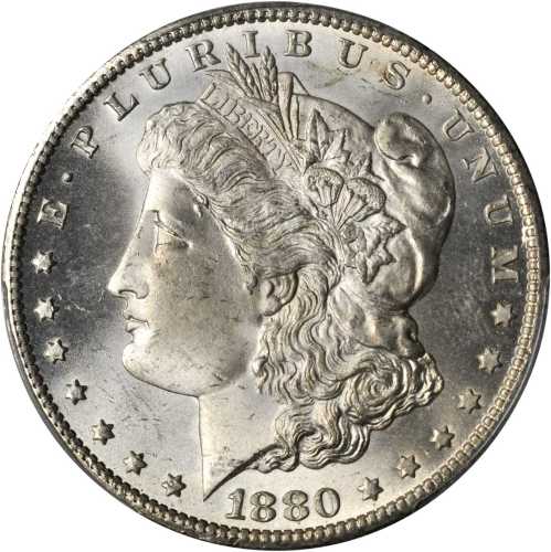 1880-CC Morgan Silver Dollar. VAM-5. Top 100 Variety. 8/High 7. MS-65+ (PCGS).