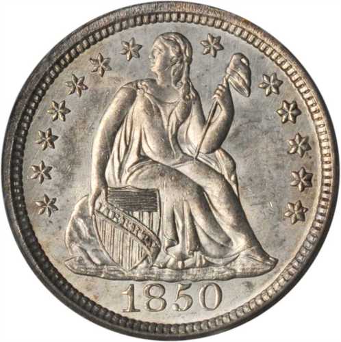 1850 Liberty Seated Dime. MS-64 (PCGS). CAC.