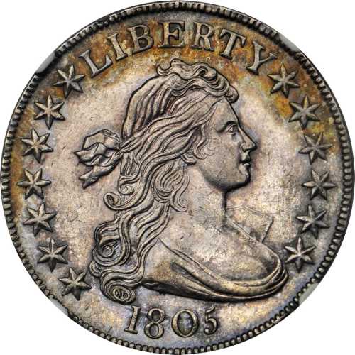 1805 Draped Bust Half Dollar. O-112, T-2. Rarity-2. MS-61 (NGC).