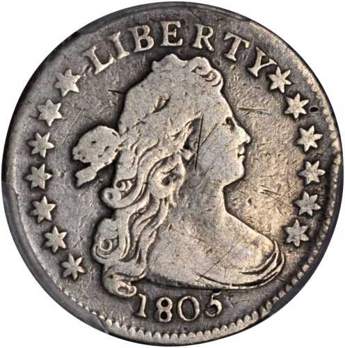 1805 Draped Bust Dime. JR-2. Rarity-1. 4 Berries. Fine Details--Cleaned (PCGS).