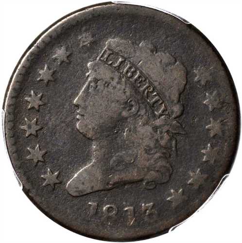 1813 Classic Head Cent. S-293. Rarity-2. Good-4 (PCGS).