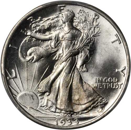 1933-S Walking Liberty Half Dollar. MS-63 (PCGS).