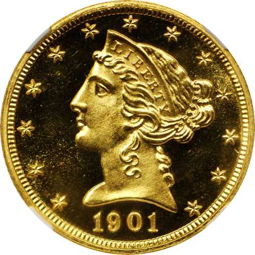 1901 Liberty Head Half Eagle. Proof-66 Cameo (NGC).