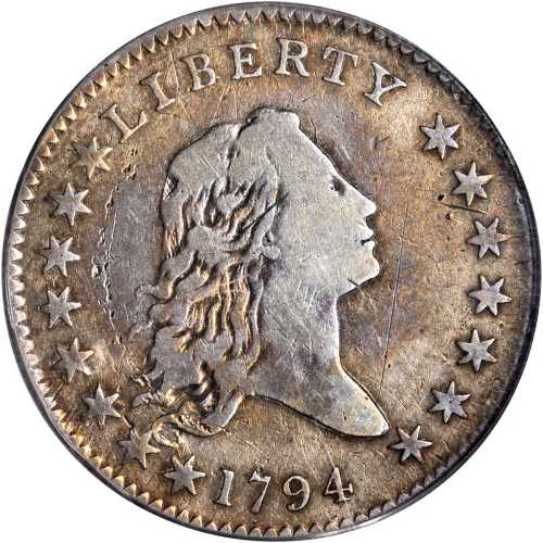 1794 Flowing Hair Half Dollar. O-106, T-4. Rarity-6-. Fine-12 (PCGS).
