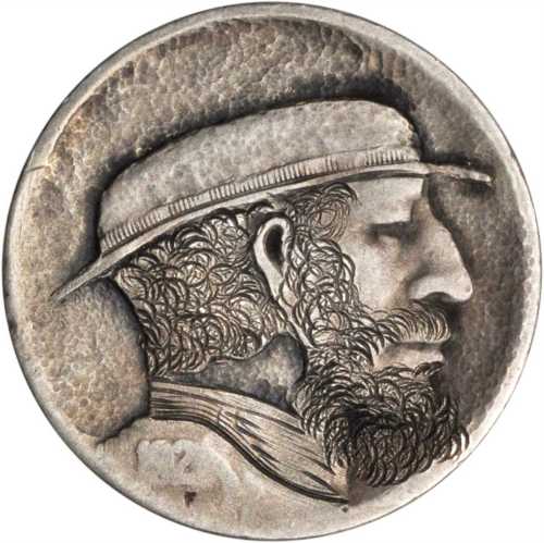 1921 Man with Bard and Short Hat. Host coin Good.