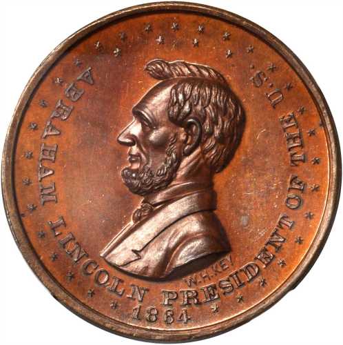 1864 Abraham Lincoln. DeWitt-AL 1864-26. Copper. 28 mm. MS-65 BN (NGC).