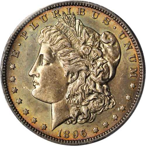 1896-O Morgan Silver Dollar. AU-58 (PCGS).