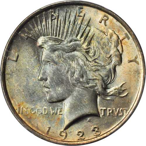 1923 Peace Silver Dollar. MS-64 (PCGS).