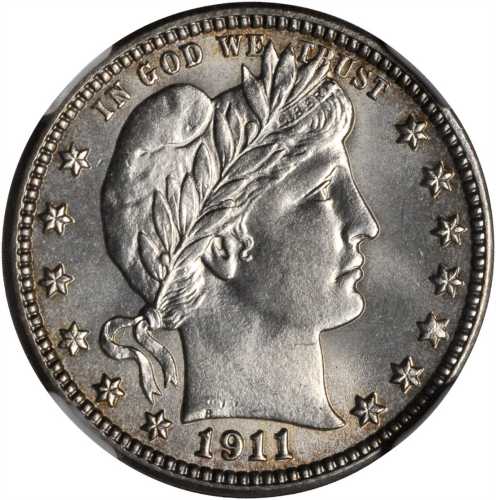 1911-S Barber Quarter. MS-63 (NGC). CAC.