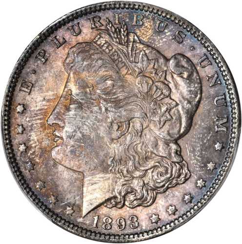 1893 Morgan Silver Dollar. MS-64 (PCGS).