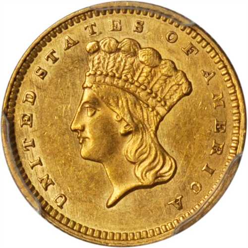 1862 Gold Dollar. AU-58 (PCGS).