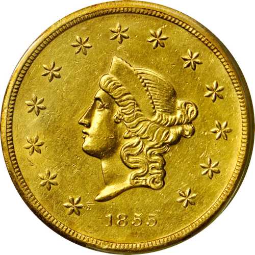 1855 Wass, Molitor & Co. $50. K-9. Rarity-5. AU-50 (PCGS). OGH.