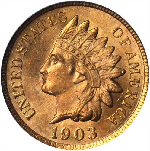 1903 Indian Cent. MS-65 RD (PCGS). CAC.
