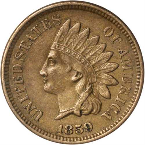 1859 Indian Cent. AU-50 (ANACS).