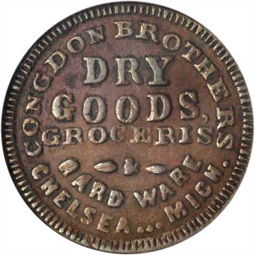 Michigan--Chelsea. Undated (1861-1865) Congdon Brothers. Fuld-174A-2a. Rarity-6. Copper. 19 mm. EF-4