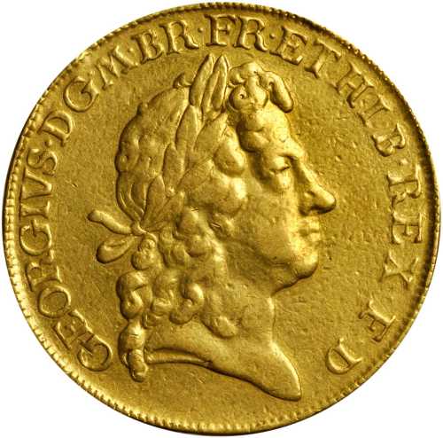 英国。乔治一世（1714-27）5几内亚金币。