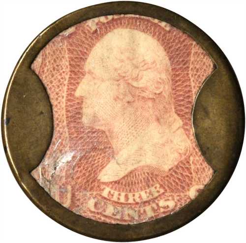 1862 Ayers Cathartic Pills. Three Cents. HB-6, EP-32A, S-3. Long Arrows. Extremely Fine.