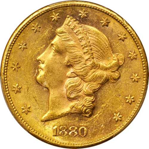 1880-S Liberty Head Double Eagle. MS-61 (PCGS).