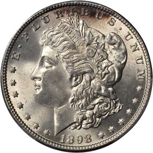 1898 Morgan Silver Dollar. MS-64 (PCGS). Gold Shield Holder.