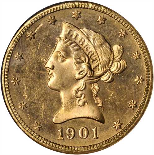 1901-S Liberty Head Eagle. MS-64 PL (NGC).