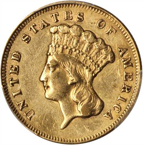 1861 Three-Dollar Gold Piece. EF Details--Scratch (PCGS).