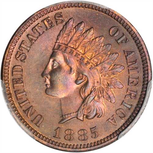 1885 Indian Cent. Proof-66 RB (PCGS).